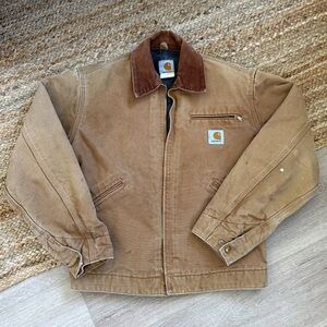 Vintage 05’ Carhartt Detroit Jacket J01 BRN Size 38 Small Y2K Blanket Lined